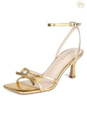 Kitten Heels Strappy Bow Dressy Comfortable Wedding Party Shoes